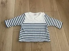 【プティマイン】⭐️送料込⭐️ストライプ長袖襟付きシャツ 70CM