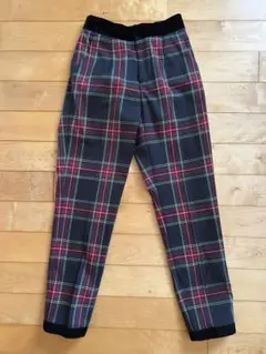 チェック柄スリムフィットパンツ