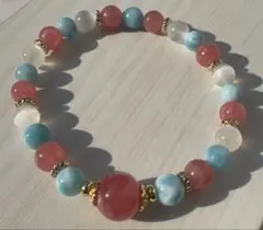 インカローズ　ラリマー　セレナイト　ブレスレット