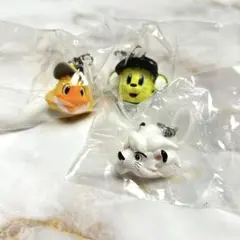 プロ野球マスコットめじるしアクセサリー3個セット　ハリーホーク　レオ　トラッキー