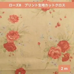 ローズ B　プリント生地カットクロス　2m　215