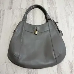 hamano ペアシェイプ ハンドバッグ レザー グレーのサムネイル