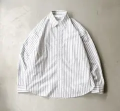 美品⚪︎MHL. ストライプシャツ M ワイドシルエット　マーガレットハウエル 極美品 MHL. マーガレットハウエル ワイドストライプ コットンリネン