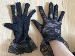 SHEIN レース ブラック 手袋 フリル付き