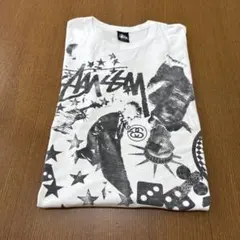 Stüssy 総柄プリント Tシャツ ホワイト Mサイズ - メルカリ