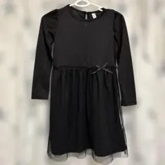 ブラック長袖ワンピース シースルー