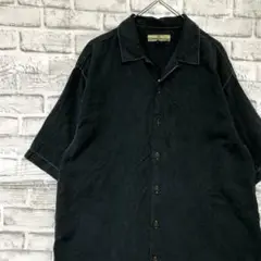 半袖シルクシャツ！アロハ　ブラックM 30