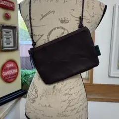 ダークブラウン レザー ショルダーバッグ サコッシュ　ミニショルダー　日本製