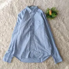 COMME CA ISM コムサイズム　 ボタンダウンシャツ 長袖　L　ブルー