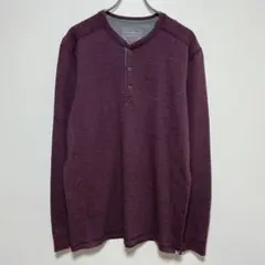 エディーバウアー　ヘンリーネック　ロングスリーブTシャツ　ロゴ