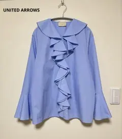 ユナイテッドアローズ UNITED ARROWS 白 ラッフルフリルブラウス