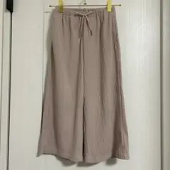 GU 120cm リブ ワイドパンツ 長ズボン ピンク