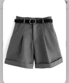 GRLベルト付きロールアップショートパンツ[at1974] グレー ⚠️ベルトなし