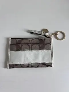 コーチ コインケース ブラウン・ホワイト【箱付き】