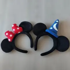 【美品】ミニーマウス・ミッキーマウス カチューシャ 2個セット