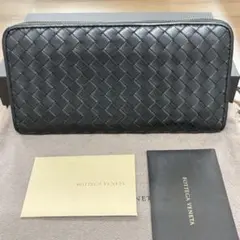 現行　ボッテガヴェネタ　財布　長財布　イントレチャート　ラウンドファスナー