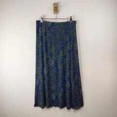 agnès b. ネイビー ドット柄 フレアスカート サイズ２　レーヨンのサムネイル