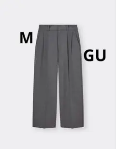 GU タックワイドパンツ グレー M