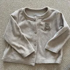 ジェラートピケ　クマ刺繍 ボタン付きカーディガン