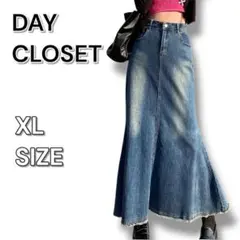 【タグ付き】DAY CLOSET☆デニムロングスカート(ブルーXL)美シルエットのサムネイル