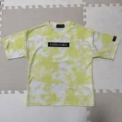 男の子　140 Tシャツ　黄色イエローダイダイ柄