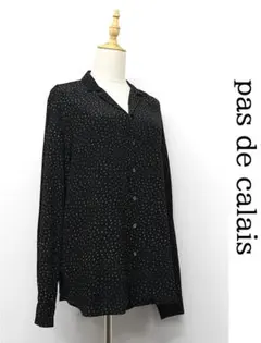 V337/美品 24AW パドカレ オープンカラーシャツ 開襟 ドット 36 Mのサムネイル
