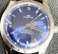 値下げ FORTIS 手巻き時計 青文字盤 ヴィンテージ 稼動品のサムネイル