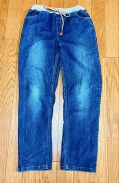 デニムブルー 長ズボン ゴムウエスト