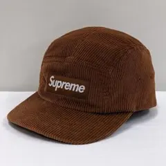 シュプリーム/コーデュロイキャンプキャップ/BOXロゴ/レザーベルト/太畝