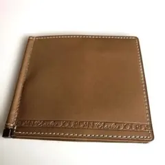 未使用　Charles Jourdan ブラウンレザー マネークリップ