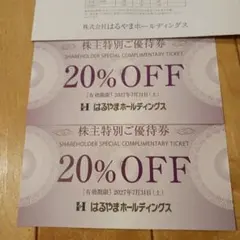 はるやまホールディングス 株主優待券 20％割引券2枚 2割引 - メルカリ