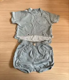 futafuta ライトブルー Tシャツとショートパンツセット 95