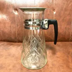 ■レトロ■ADERIA・アデリア■ガラス製　ウォーターピッチャー・矢来カット