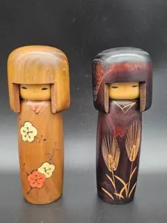 Aida Seiho相田晴峰 作 ビンテージ創作こけし19.5cm/15,5cm - メルカリ