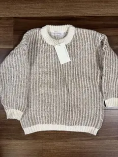 【限定値下げ中】BELLE & SUN ベージュストライプセーター 5Y