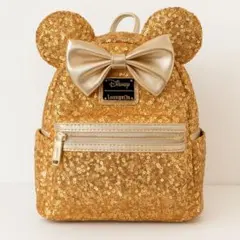 Loungefly ディズニー ミニー ゴールド スパンコール リュック 新品