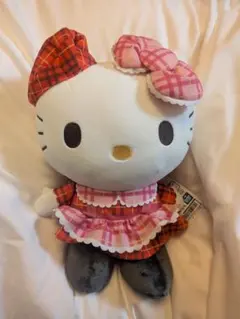 ハローキティ ぬいぐるみ チェック柄ドレス