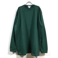 新品 ビッグ ロンT 長袖 Tシャツ 無地 メンズ グリーン 2XL