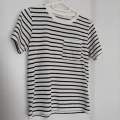 ボーダー柄 ポケット付き 半袖Tシャツ 140cmのサムネイル