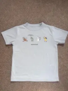 mont-bell キッズ Tシャツ 110cm ライトブルー　鳥獣戯画のサムネイル