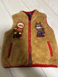美品 アンパンマン ボアベスト 90 リバーシブル