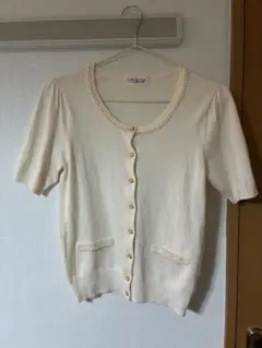 美品　Debut de Fiore レッセパッセ　パール装飾 半袖カーディガンのサムネイル
