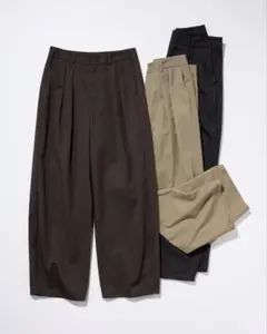 GU チノバレルレッグタックパンツ ブラウンのサムネイル