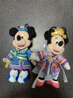 ミッキー ミニー 七夕　ぬいぐるみバッジ