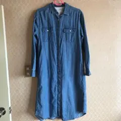 デニムワンピース　デニムシャツ　オーガニックコットン