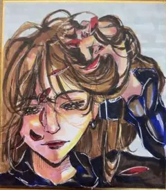 手描きイラスト色紙原画