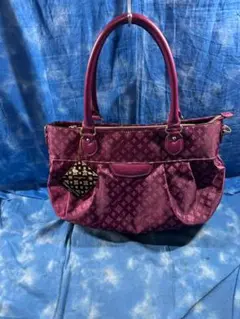 クリスチャンオリビエ ショルダーバッグ ナイロン×レザー ルージュレッド