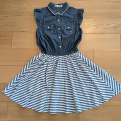 pom ponette junior デニム切り替えワンピースLL 165cm
