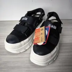 【未使用タグ付き】コンバース スニーカーサンダル 厚底サンダル 黒 25.5cm