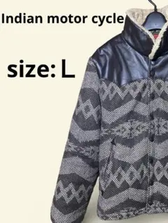 インディアンモーターサイクルズ　レザー切り替えし本革ボアジャケット　Ｌサイズ